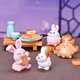 thumbnail image 2 of Easter Mini Bunny Figurines, Rabbit Fairy Garden Collection for Easter Birthday Gift Desk Decor, 2 of 8