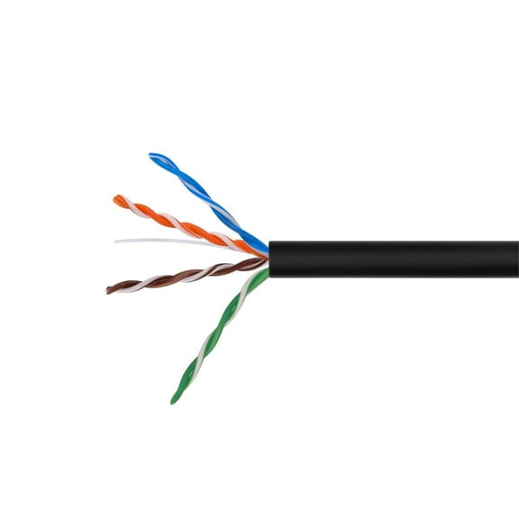 Monoprice Cat5e Ethernet Bulk Cable - Network Internet Cord - Solid, 350Mhz, UTP, CMR, Riser Rated,  Pure Bare Copper Wire, 24AWG, 1000ft, Black