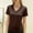Coffee, variant on Womens Workout Tops Boxy Crop Cap Sleeve V Neck Basic Oversized Tshirts for Women Beige L