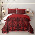 thumbnail image 2 of Erosebridal Classic Damask Flower Twin Quilt Set for Women Girls, Boho Line Stripe Twin Coverlet Set, 2-Piece, 2 of 7