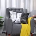 thumbnail image 5 of PiccoCasa 2Pcs Floral Print Throw Pillowcases, 18"x18" Black and Silver 2, 5 of 6