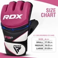 thumbnail image 6 of RDX MMA Gloves for Grappling Martial Arts Training, D. Cut Open Palm Maya Hide Leather Sparring Mitts, Perfect for Cage Fighting, Combat Sports, Punching Bag, Muay Thai and Kickboxing, Pink, L, 6 of 9