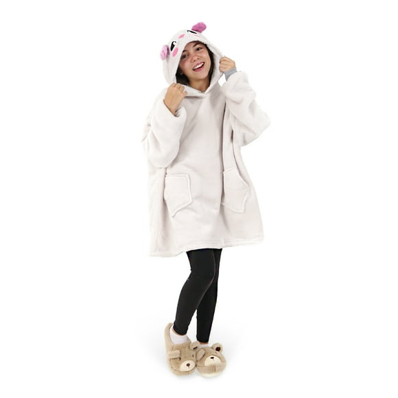 Manta con Capucha Portatil Gaon para Niño y Niña Oversize Suave Gris