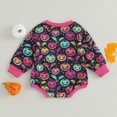 thumbnail image 4 of Fortune Bébé Fille Halloween Romper à Manches Longues Fantôme Sweatshirt Imprimé Citrouille Combinaisons, 4 of 9