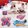 thumbnail image 5 of dmazing Remote Control Cars for Kids, 3 4 5 6 7 8 9 10 Year Old Boys Gifts, Boys Outdoor Toys RC Stunt Cars, Blue Red, 5 of 8