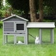 thumbnail image 2 of TBWYF 58in Wooden Rabbit House Outdoor Bunny Hutch Wood Chicken Coop Hen Cage with Ventilation Door, 2 of 7
