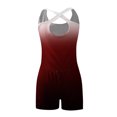 thumbnail image 4 of Red Shorts for Ladies Summer Fall Gradient Bodycon Cottagecore Work Out Gym Keyhole Wrap Criss Cross Overalls Shortalls Shorts One Piece Juniors 2025 S, 4 of 4