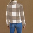 thumbnail image 4 of BiZtdJrK Fall Clothes for Women Winter Fleece Jackets 2024 Fashion Plaid Long Sleeve Plush Coats Casual Open Front Cardigans 90 off Clearance Sale Khaki XXL, 4 of 7