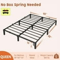 thumbnail image 3 of Rugerasy 10 INCHTwin Bed Frame,8Inch High Platform Bed Frame,Heavy Duty Steel Slat Support Twin Size with Storage Space,Support Up to 800 LBS,No Screws Needed,QUEEN, 3 of 7