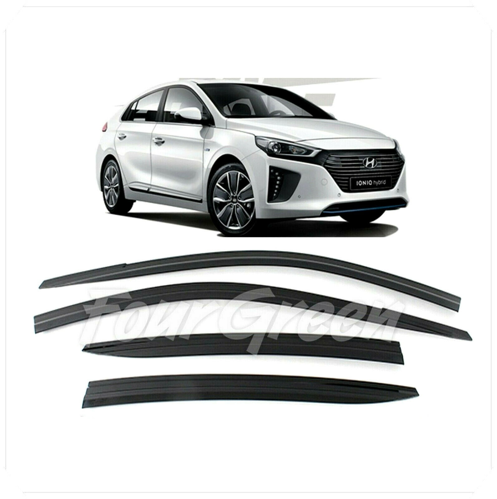 Smoke Window Sun Vent Visors Rain Guards Deflectors for Hyundai Ioniq