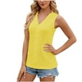 thumbnail image 3 of Besolor Women's Summer Tank Tops V Neck Lace Sleeveless Eyelet T-Shirts Casual Solid Color Going out Dressy Blouse, 3 of 6