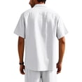 thumbnail image 3 of FRSASU Men's Short Sleeve Shirts Casual Lightweight Button Down Shirt Beach Vacation Summer Tops with Pocket White, 3 of 7