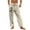 Khaki, variant on Taqqpue Mens Casual Pants Printed Elastic Waist Drawstring Lightweight Summer Loose Beach Straight Leg Pants with Pockets