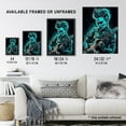 thumbnail image 4 of Psychobilly Music Electric Blue Artwork Rockabilly Punk Rock Guitarist With Tattoos Portrait Unframed Wall Art Print Poster Home Decor Premium, 4 of 5