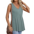 thumbnail image 4 of MOSHU Womens Tank Tops Eyelet Sleeveless Tops for Women Dressy V Neck Babydoll Tank Tops Flowy Summer Shirts, 4 of 9