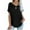 Black, variant on Babysbule Womens Summer Tops Women's Short Sleeve Tops V Neck Solid Color Casual Shirts Loose Fit Basic Blouse