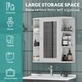 thumbnail image 3 of MEETWARM Bathroom Cabinet Wall Mounted Multipurpose Hanging Cupboard Kitchen Medicine Storage Organizer with Mirror Single Door and 2 Adjustable Shelves (White), 3 of 7