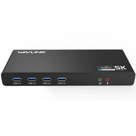 Wavlink USB-C/A 5K Universal Docking Station, 4K Dual Video Docking Station (2 X HDMI, 2 x DisplayPort, Gigabit Ethernet, USB C in, 6 x USB 3.0, Audio, Mic) For Windows & Mac