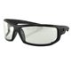 Bobster Axl Wrap Sunglasses, Black Frame/Clear Anti Fog Lens