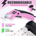 thumbnail image 5 of HORMY Cordless Electric Scissors with Two Blades, 3.6V Super Scissors Rechargeable with USB Charge Cable, for Cardboard Cutting Fabric Paper, Pink, 5 of 11