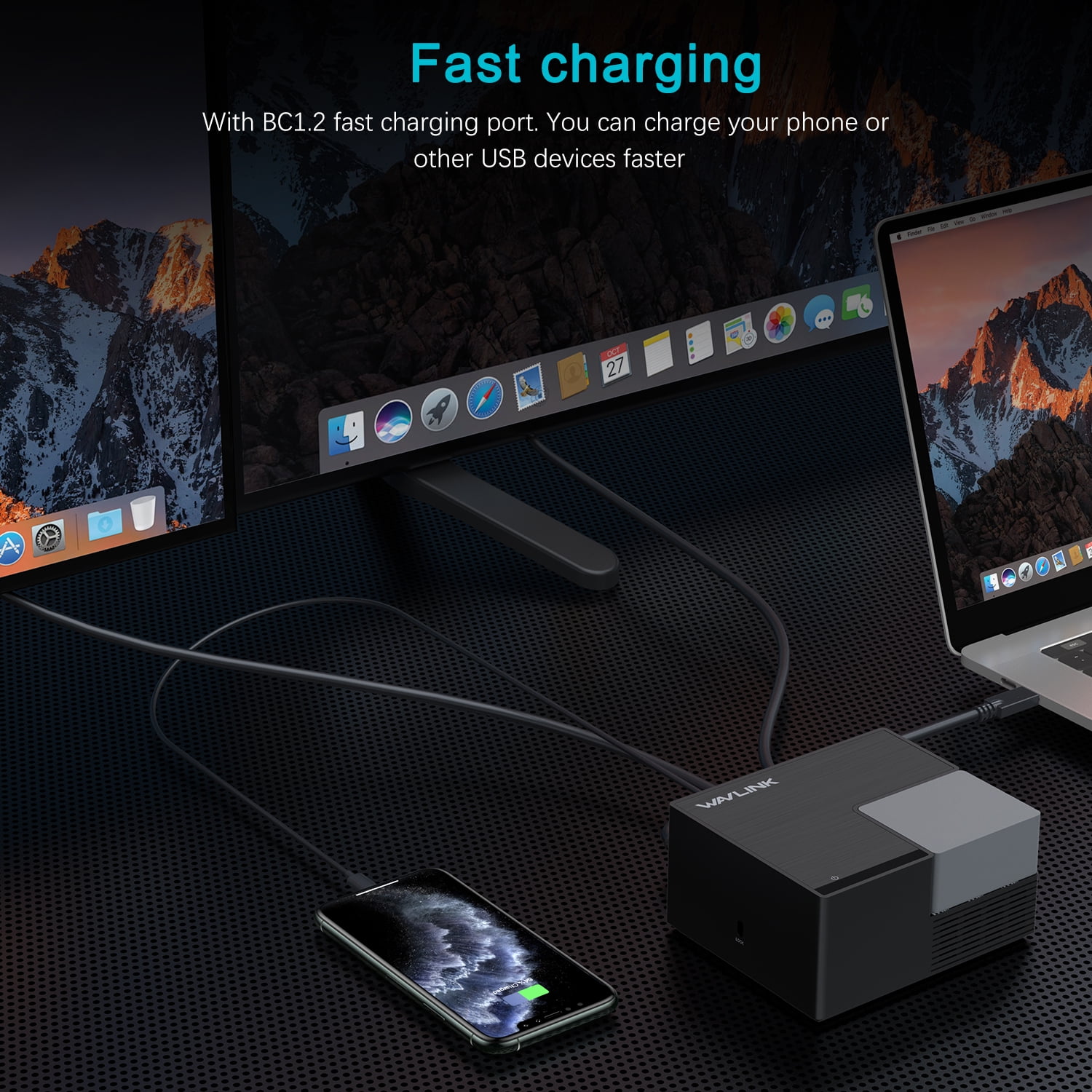 WAVLINK USB 3.0/USB C Universal Laptop Docking Station, 10-in-1 USB-C Dock with Dual HDMI, RJ45 Ethernet, 100W Power Delivery, 4 USB Ports, Audio