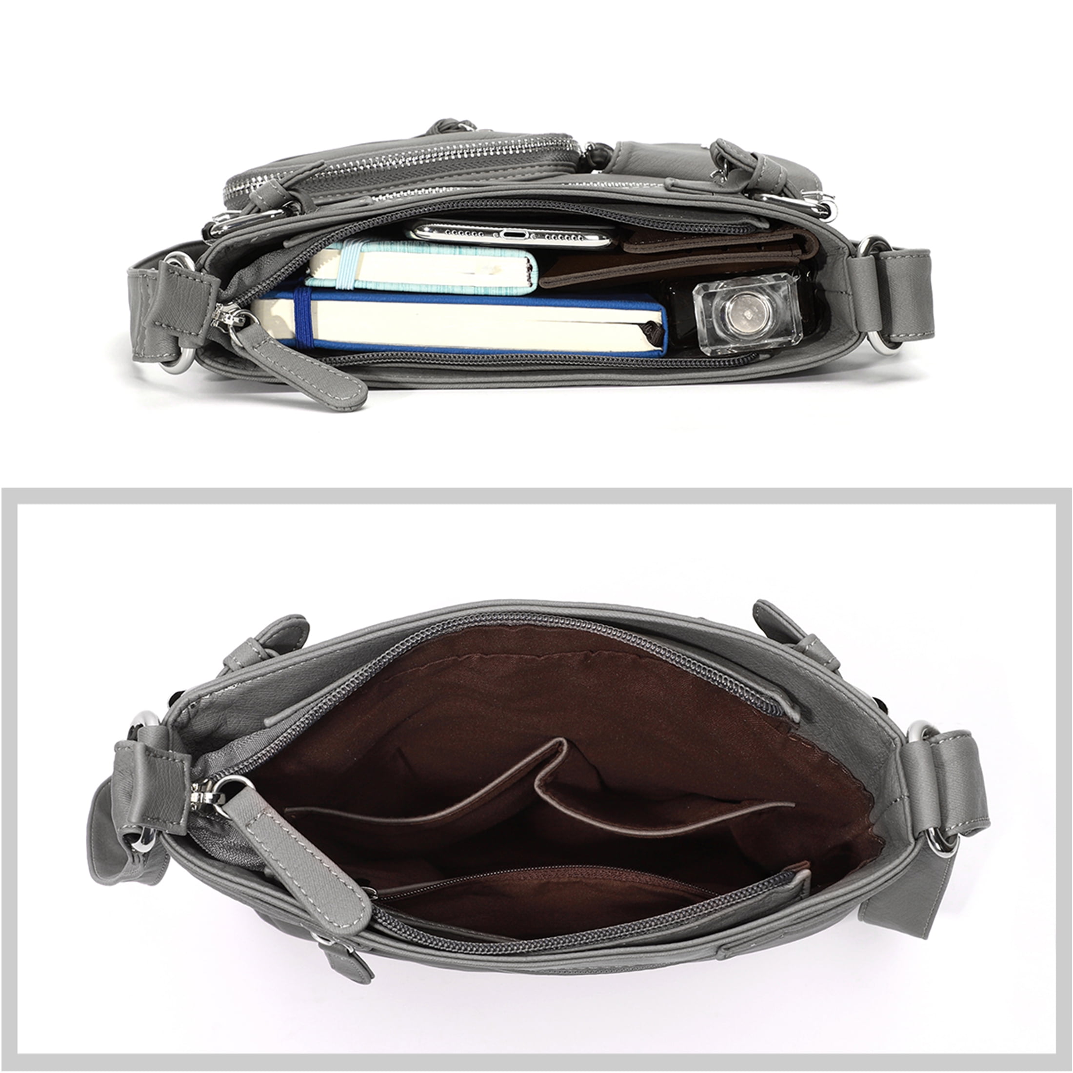 KL928 Crossbody Bags for Women Multi Pocket Shoulder Bags Medium Travel Purses  Soft PU Leather