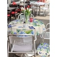thumbnail image 4 of Outdoor Tablecloth with Umbrella Hole and Zipper, Purple Hydrangea Round Table Cloth 60 Inch Waterproof Tablecloth, Spring Eucalyptus Butterfly Rustic Burlap Picnic Table Cover for Patio Camping, 4 of 7