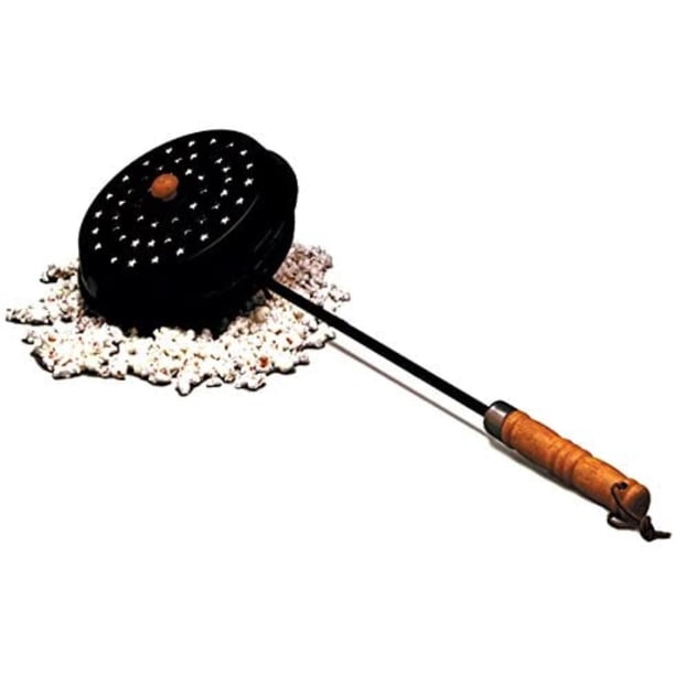 Rome's Chestnut Roaster and Fireplace Popcorn Popper, Steel with Wood
