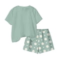 thumbnail image 5 of CYRBOKO Girls Summer Outfit Sets, Casual Elastic Waist Floral Print Vacation Kids Two-Piece Sets Green Size 3-4 T, 5 of 5