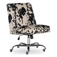 thumbnail image 1 of Linon Draper Wood Upholstered Office Chair in Black Cow Print, 1 of 18