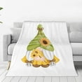 thumbnail image 4 of Salouo Sunflower Gnomes Print Bed Blankets,Flannel Blanket Comfortable Air Conditioning Blanket Lightweight Blanket for Sofa Bed Travel & Couch -80"x60", 4 of 8