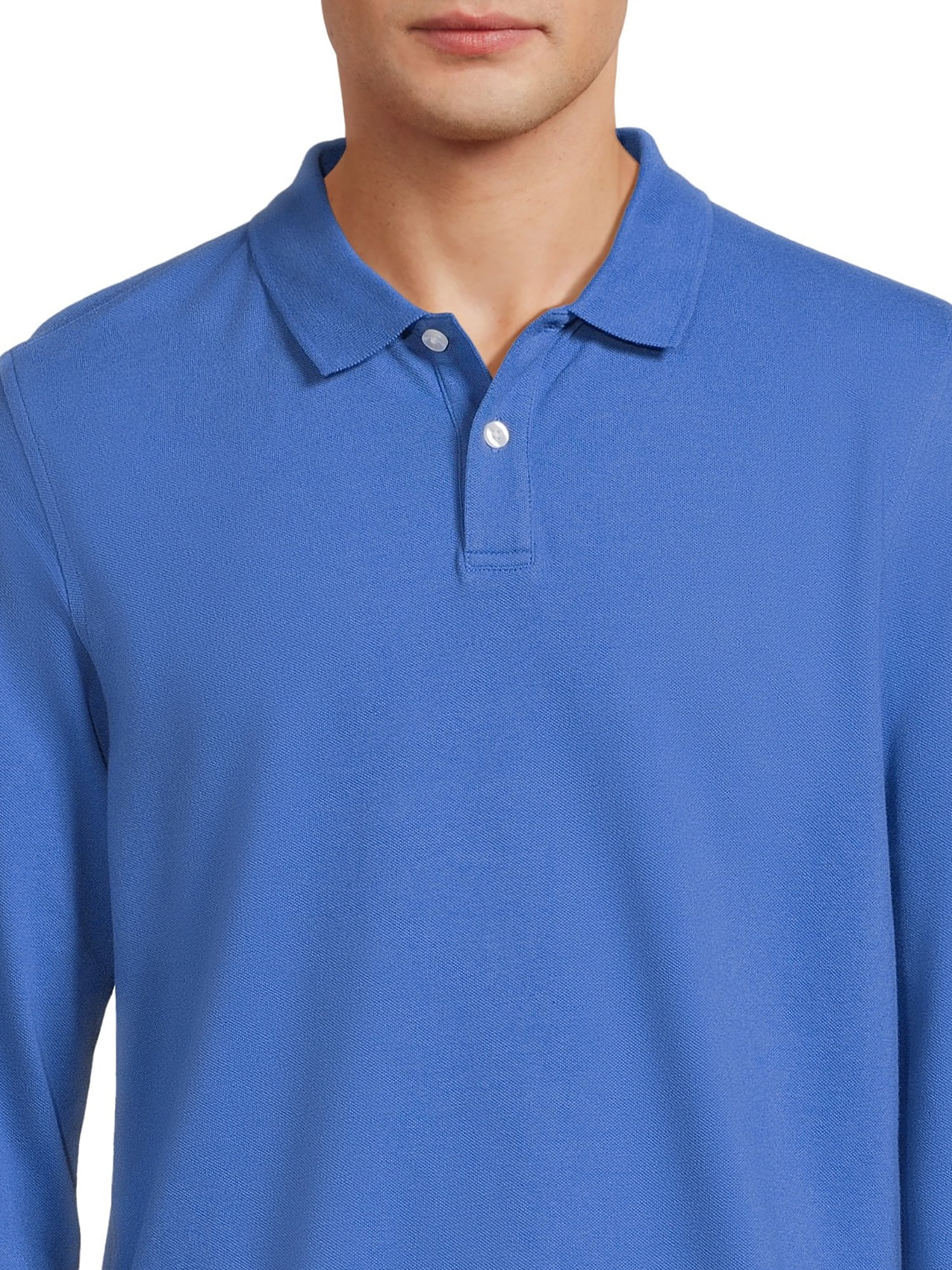 George Men's Pique Polo Shirt with Long Sleeves, Sizes S-3XL