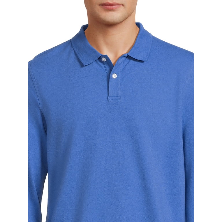 George Men's Long Sleeve Pique Polo Shirt photo 3