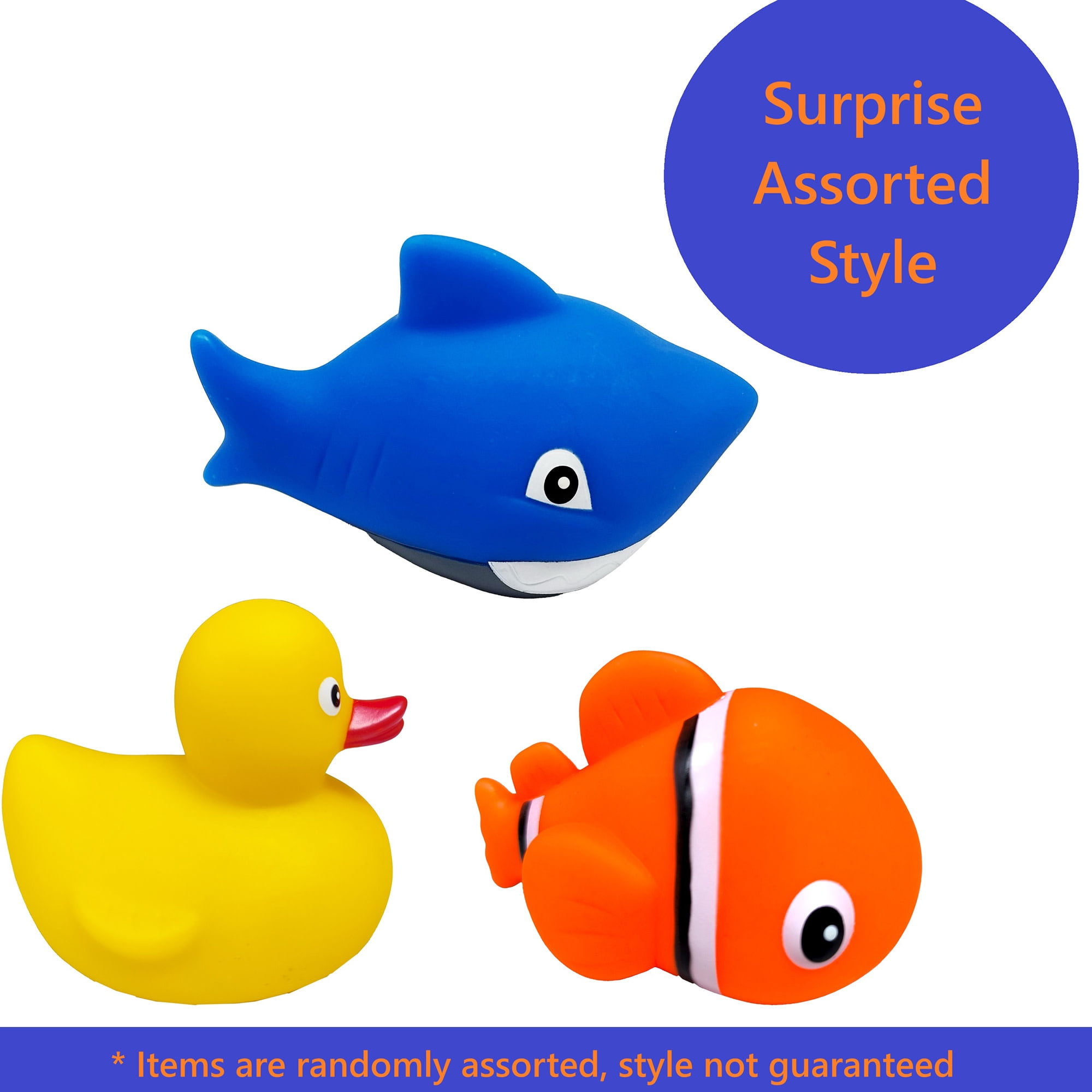 RIPLE: LED Light Up - Pal - 1pc Assorted Style - Duck, Shark Or Clownfish - Character Pool Toy, Floating Water Buddies, Bath Play, Auto Light, Kids 3+