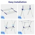 thumbnail image 5 of Behost Foldable Stainless Steel Clothes Drying Rack for Indoor Outdoor Laundry, 70lb Capacity, Space Saving, Tool-Free Assembly, Silver, 5 of 11