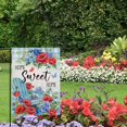 thumbnail image 6 of Home Sweet Home Spring Summer Small Decorative Garden Flag, Chair Poppy Hydrangea Flower Eucalyptus Leaves Yard Lawn Outside Decor, Blue Plaid Farmhouse Outdoor Decoration Double Sided 12.5 x 18, 6 of 6