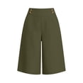thumbnail image 4 of Elvqul Womens Wide Leg Shorts Loose Bermuda Shorts Elastic Waist Holiday with Pocket Beach Solid Summer Shorts for Women, 4 of 4