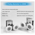 thumbnail image 3 of Inteprter Ruedas para puerta de ducha gemelas de aleación de Zinc de alta resistencia, 2 uds., rodillos inferiores, corredores Accesorios de baño proxima ronda, 3 of 5