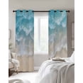 thumbnail image 4 of Blue Coastal Beach Blackout Curtains for Bedroom Living Room Darkening Curtains 63 Inches Long Summer Ocean Nautical Seaside Window Curtain 2 Panels Set Window Treatment Grommet Drapes 52"x63", 4 of 9