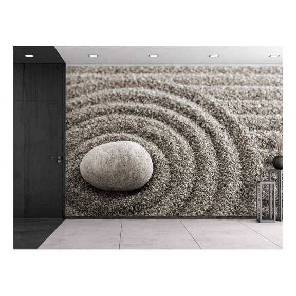 wall26 - Rock Over a Rippled Sand Effect - Wall Mural, Removable Sticker, Home Decor - 100x144 inches