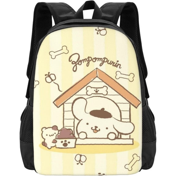 ‌Pompom Purin Laptop Backpack Travel Hiking And Camping - Large Capacity Durable And Portable With Multiple Pockets