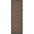 thumbnail image 2 of SAFAVIEH Courtyard Bristol Geometric Indoor/Outdoor Runner Rug, 2'3" x 8', Brown/Black, 2 of 6