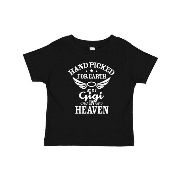 Inktastic Handpicked for Earth by My Gigi in Heaven with Angel Wings Boys or Girls Baby T-Shirt