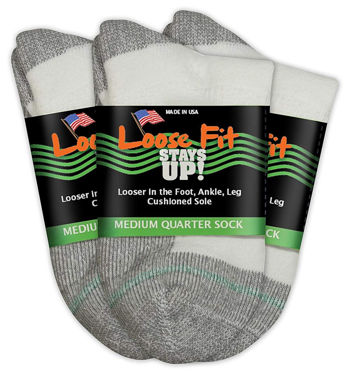 Loose Fit Stays Up Men's and Women's Over the Calf Boot Socks (Knee High) 3  PK Made in USA! Cushioned Sole (Black, Small) : Clothing, Shoes & Jewelry 
