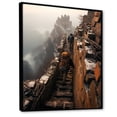 thumbnail image 2 of Designart "Hiking along Cliffside Mountains" Landscapes Framed Wall Art - Country Brown Mountains Living Room Framed Canvas Art, 2 of 6