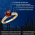 thumbnail image 2 of Gem Stone King 10K Two Tone Gold Red Garnet and Lab Grown Diamond Engagement Ring for Women | 1.70 Cttw | Round 7MM | Gemstone January Birthstone | Size 5, 2 of 6