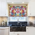 thumbnail image 5 of Yayeee Kitchen Curtains Tier Pair Light Filtering 27"x24" Rod Pocket Short Cafe Window Panel, Whimsical Floral, 5 of 7