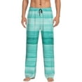 thumbnail image 2 of Kdxio Teal Turquoise Print Men's Sleep Pajama Pant Lounge Pants with Pockets, 2 of 8