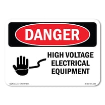 OSHA Danger Sign - High Voltage Electrical Equipment | Plastic Sign | Protect Your Business, Construction Site, Warehouse & Shop Area |  Made in The USA