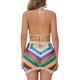 thumbnail image 3 of Conjunto de bikini de 2 piezas para mujer INSPIRE CHIC, top de tirantes con corte en el pecho y falda mini, sets de ganchillo de verano, colorido, talla L, 3 of 6